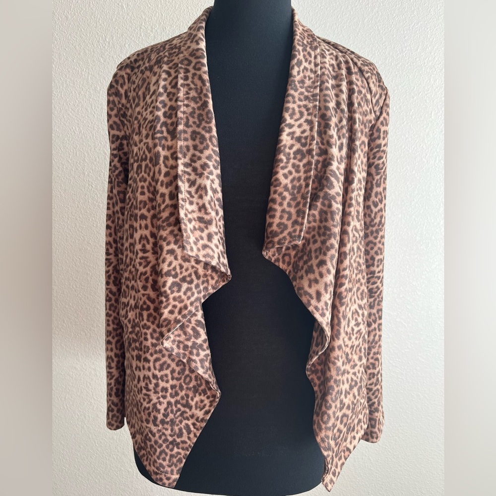 NWOT BB Dakota Faux Suede Leopard Print Blazer - Picture 3 of 11